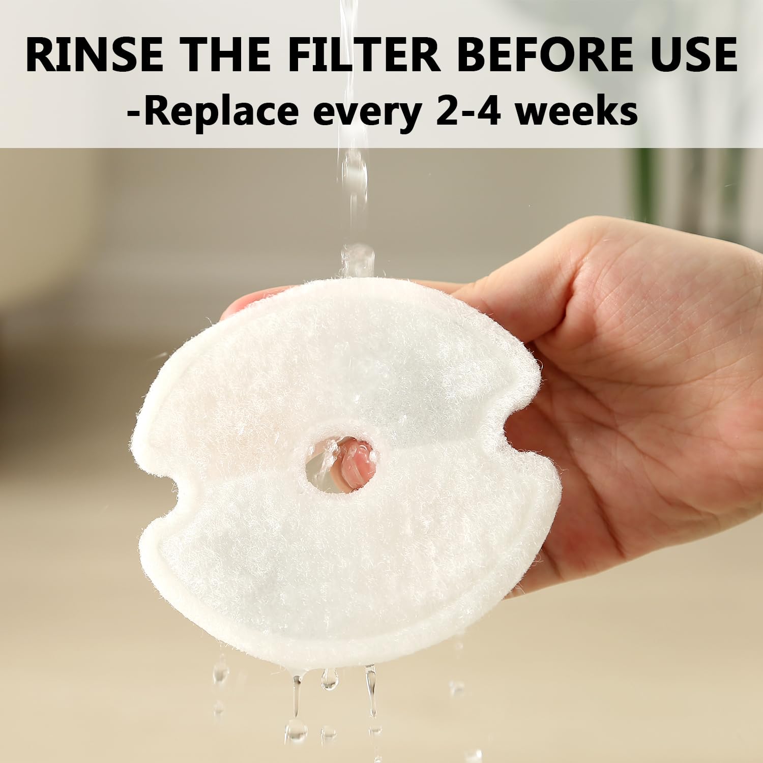 PewinGo Filtri Fontanella per Gatti 4Pezzi,Filtro di Ricambio per Fontana per Gatti, Tripla Filtrazione Soddisfa Le Esigenze Di Sostituzione Di 2-4 Mesi