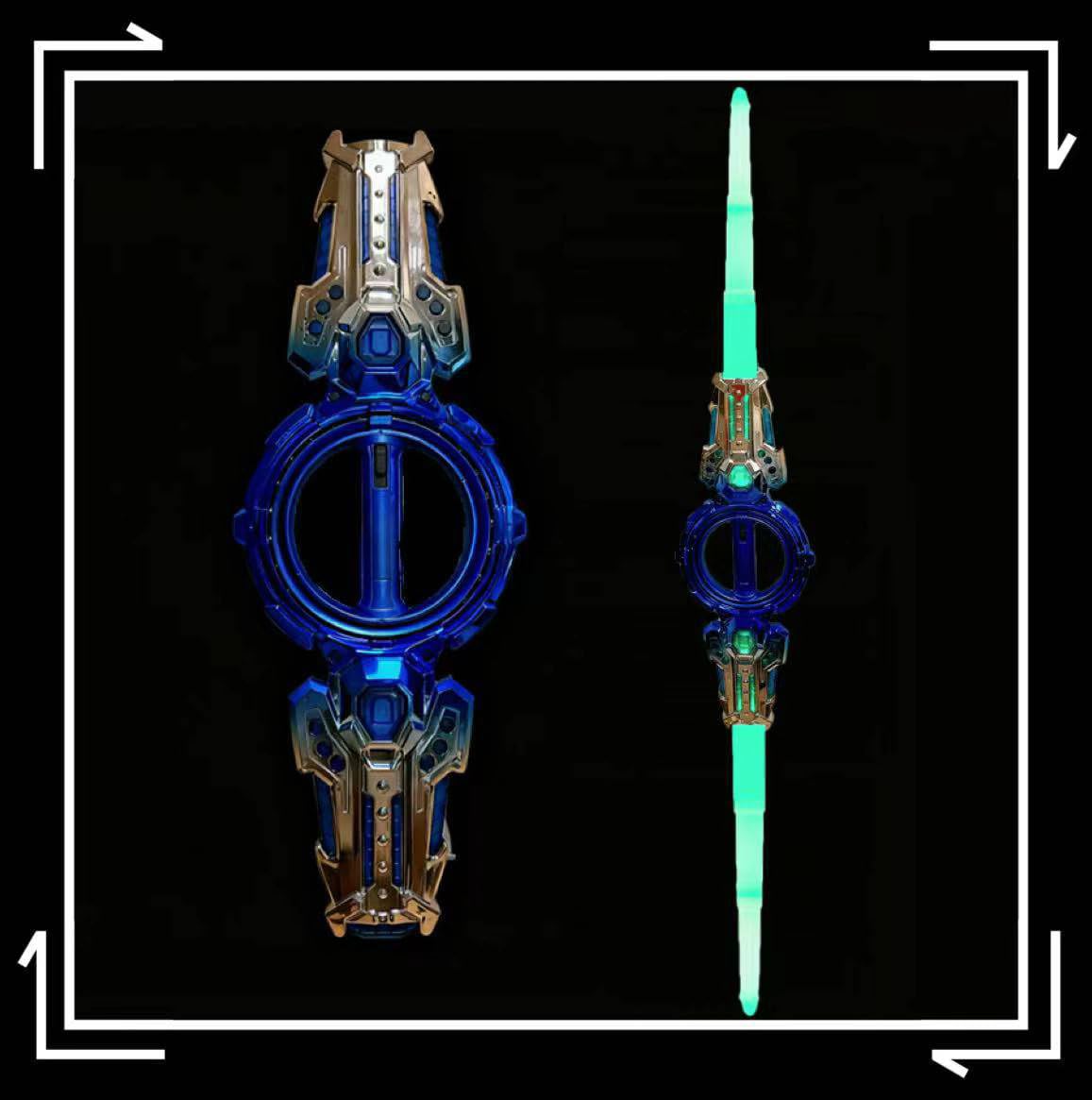 Double Bladed Lightsaber Retractable-Bearing Spin Function Cool Illumination & Sound Effects
