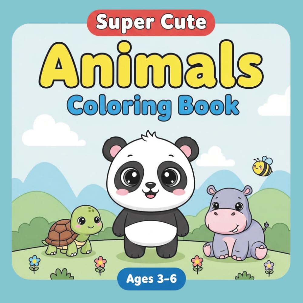 Super Cute Animals: A Cute Animal Coloring Book for Kids Ages 3–6 (Super Cute Animals Coloring Book Series): Coloring Book
