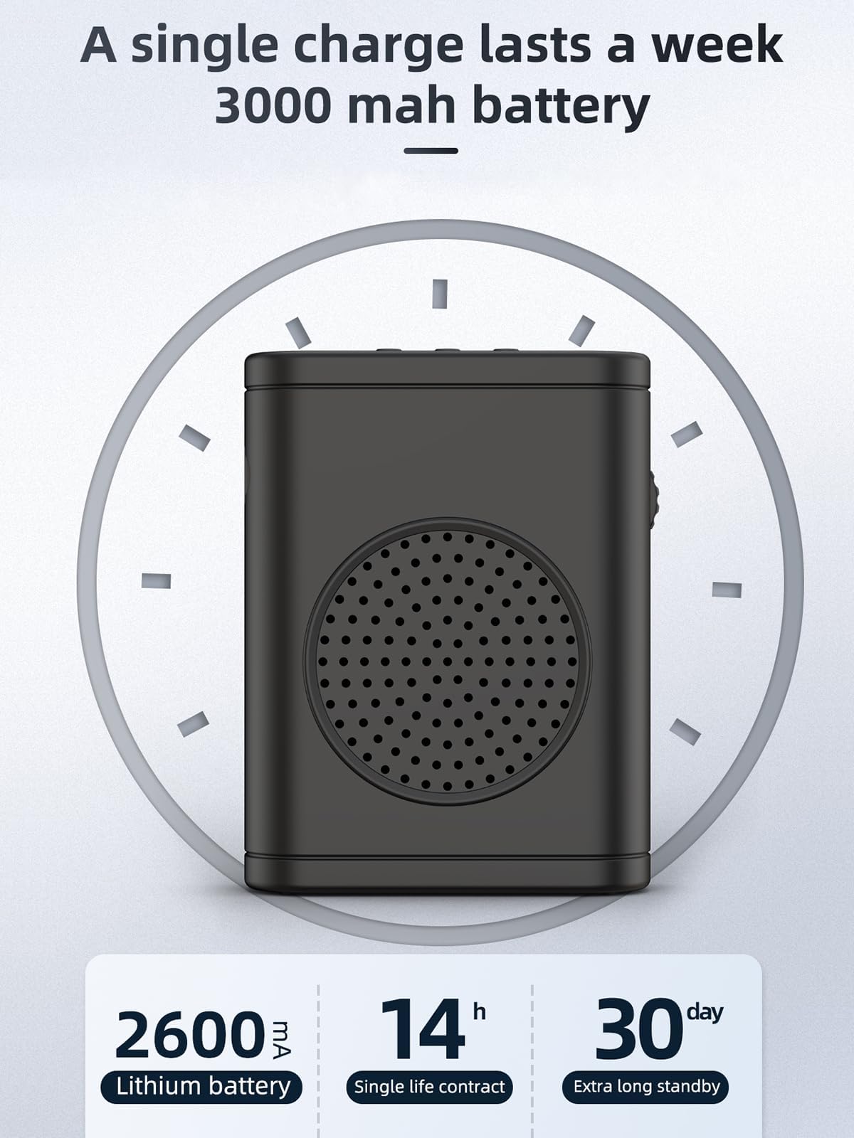 Amplificatore vocale portatile con microfono cravatta senza fili cuffie 10W batteria ricaricabile 2600mAh potente sistema audio per insegnanti, guide, allenatori, presentatori