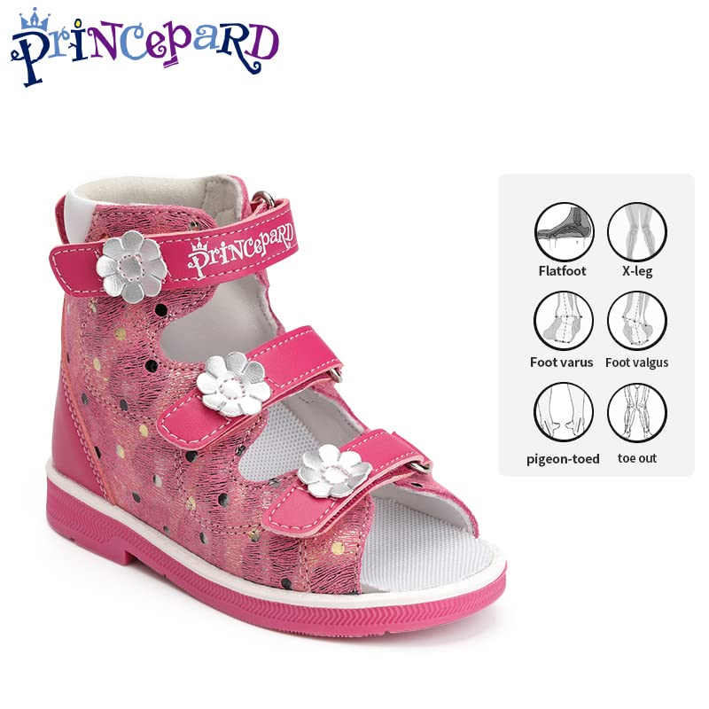 princepard Orthopedic Sandals for Kids with High Back,Girls Corrective Shoes with Ankle and Arch Support2