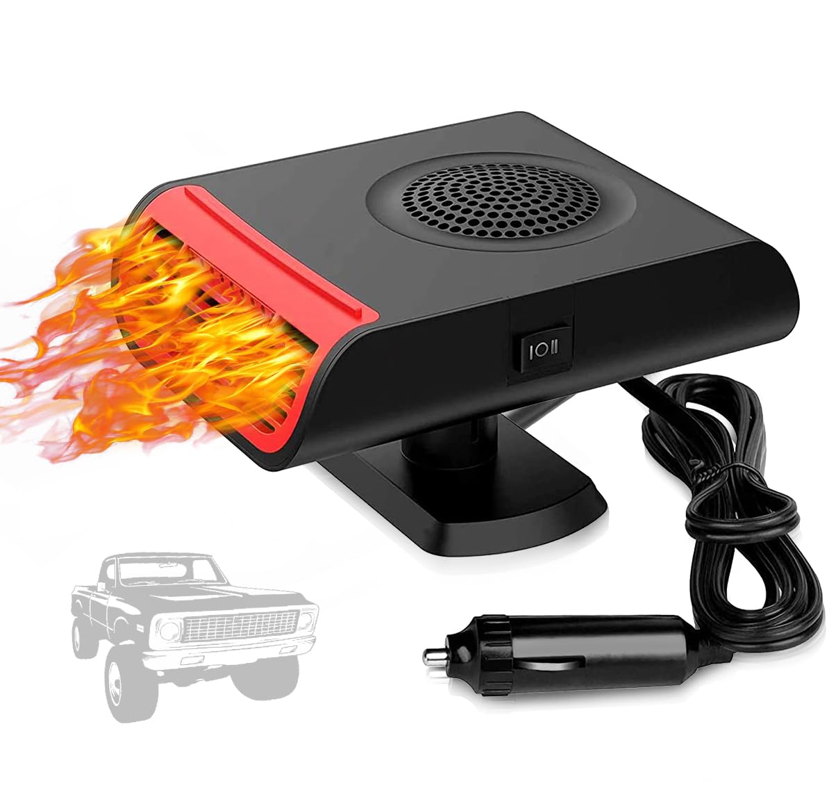 Showvigor Riscaldatore per Auto 12V 2-in-1 - Stufetta per Auto con Sbrinatore Parabrezza e Ventilatore, per Calore Invernale e Fresco Estivo