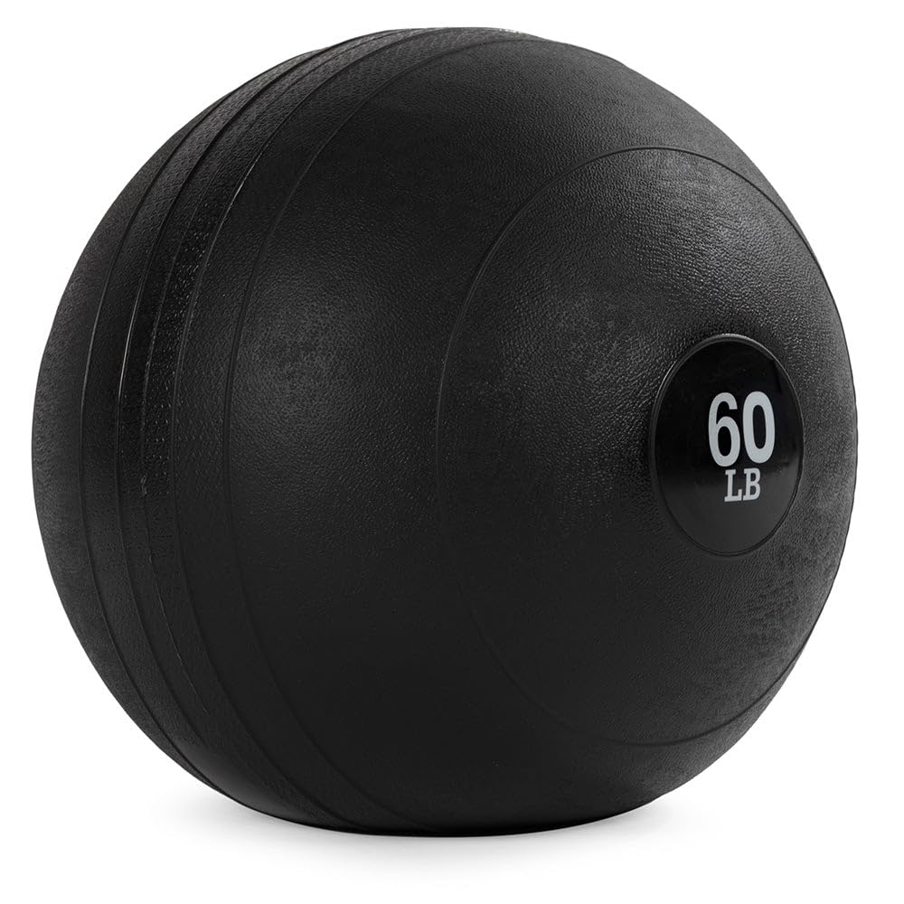 Titan Fitness Rubber Slam Ball, Dead Weight Ball Absorbs Impact, Minimal Bounce, Textured Surface for Strength and Conditioning, Cardio Workouts, Full Body Workout