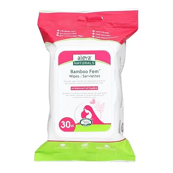 Aleva Naturals Bamboo Fem Wipes, 30 Wipes