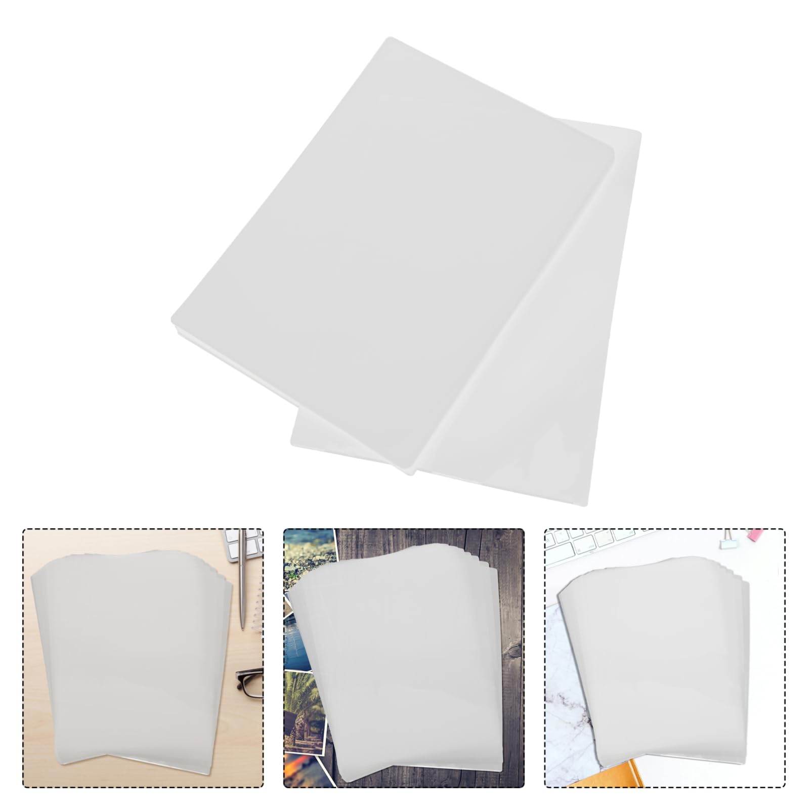 SHINEOFI 100 Stück -Laminierfolien Hochtransparente Laminierfolie Wasserdichte Laminierfolien Transparente Kunststoff-Laminierfolie Für Zuhause Und Das Büro