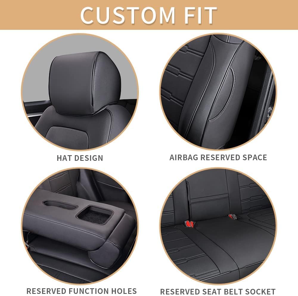 Custom Fit Seat Cover for Honda CRV 2017 2018 2019 2020 2021 2022 - Full Set of All-Inclusive CR-V Seat Covers (Black)