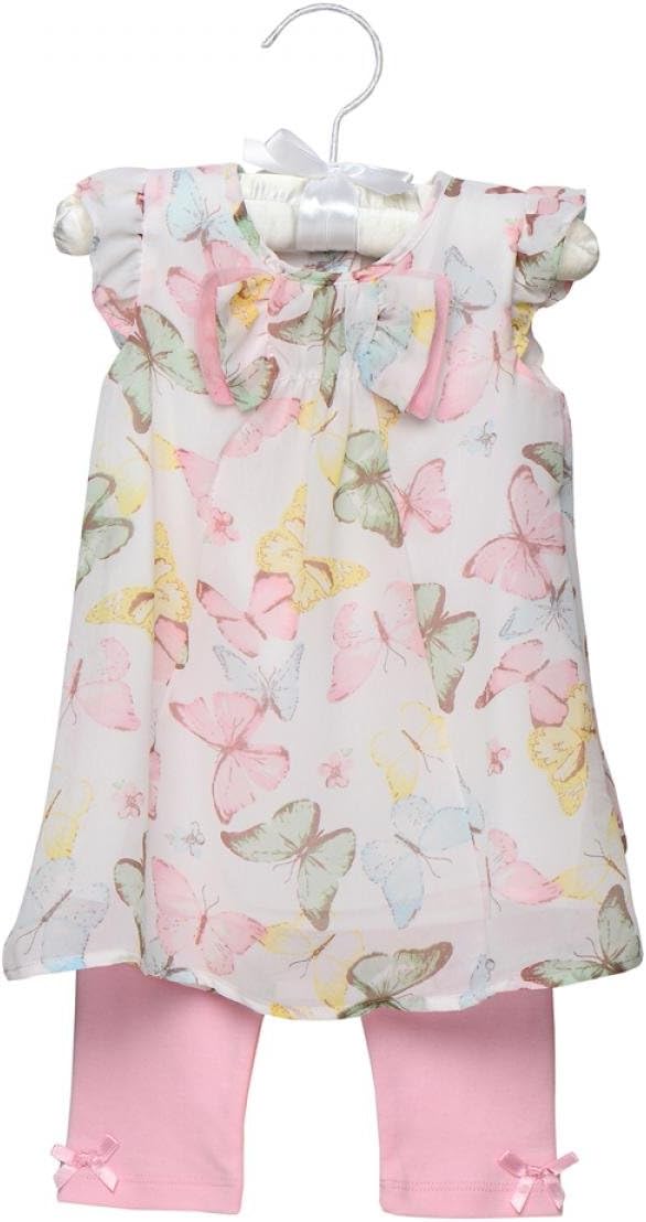 Anne Geddes Baby Girl 2-pc Pastel Butterfly Georgette Tunic & Leggings Set