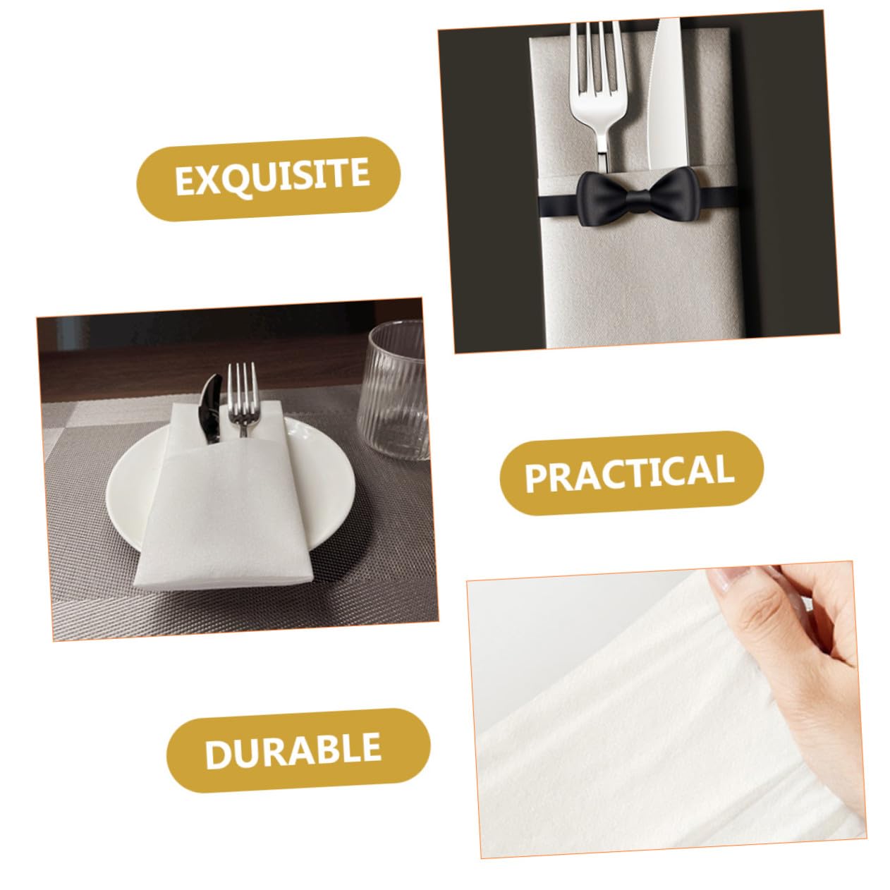 Yardwe Servilletas Desechables sin Polvo 50 Piezas 40x40 Cm Tamaño Grande Papel Grueso para Cenas Fiestas Restaurante Eventos Hogar