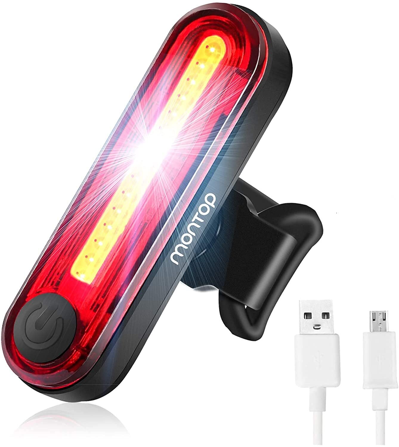 Le luci del manubrio Set a LED della Bike Light, LED Lampi for bicicletta USB ricaricabile, faro anteriore impermeabile e set posteriore posteriore, super luminoso lampada da bici 1200mAh batteria agl