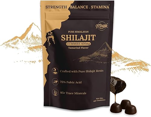 Miresi Gomitas Shilajit - Sabor a tamarindo Ricas en ácido fúlvico y más de 85 minerales traza Apoya la energía, la resistencia, la concentración
