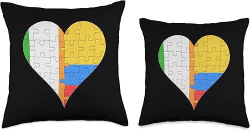 Miniatura 3 de Irish Colombian Flag Products By DNZ Almohada de corazón con bandera colombiana irlandesa, 18 x 18 pulgadas, multicolor
