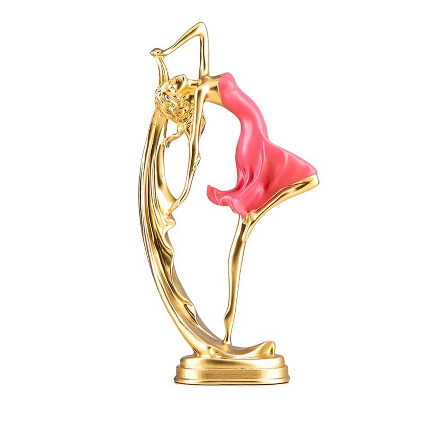 FriendshipHome Home Decor Dancing Girl Statue Home Decoration Ballet Statues Sculpture Art Figurine Table Center Piece(Red,S)