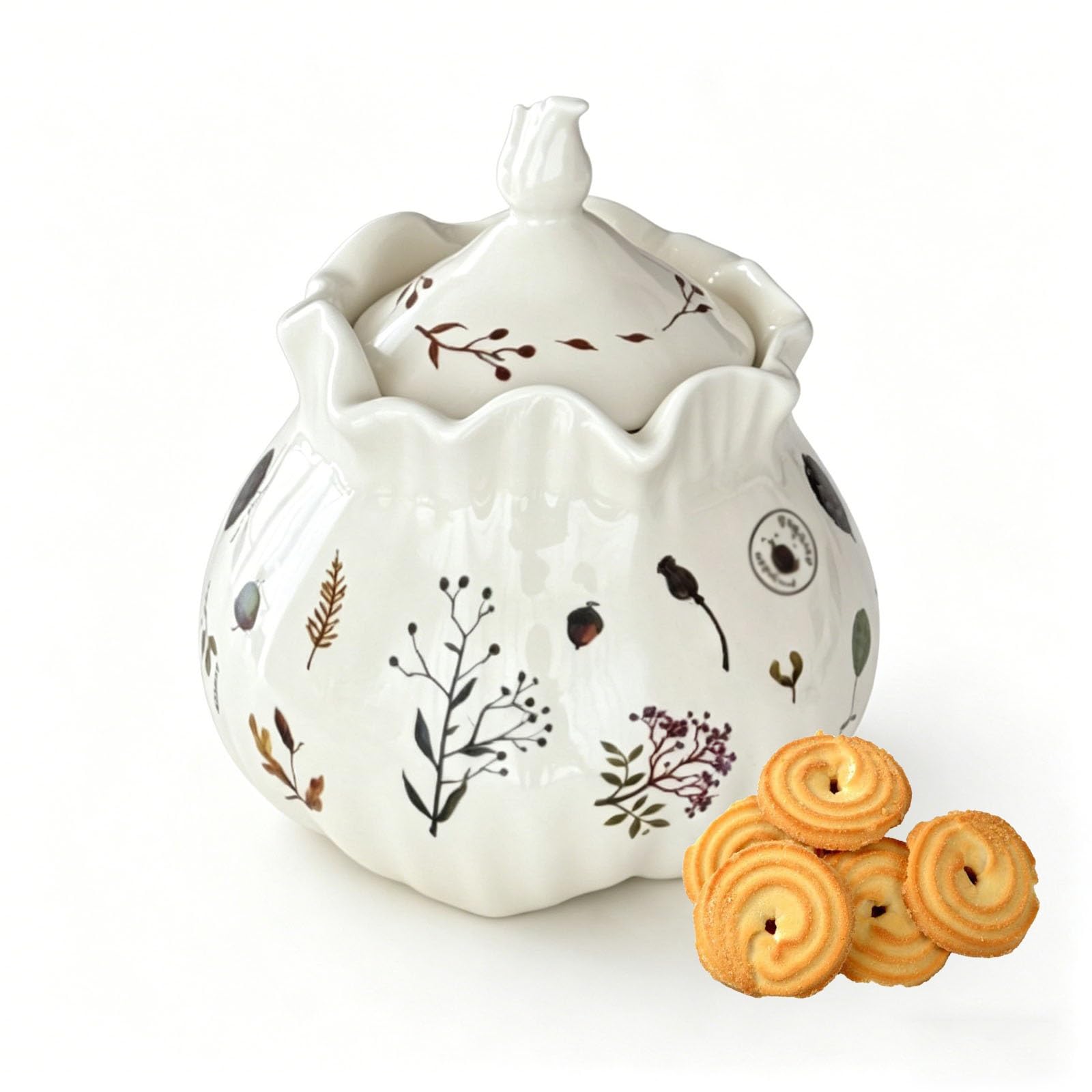 XYUERU Ceramic storage jar with lid, kitchen storage containers, kitchen storage, tea canister, storage container decoration for loose tea, coffee