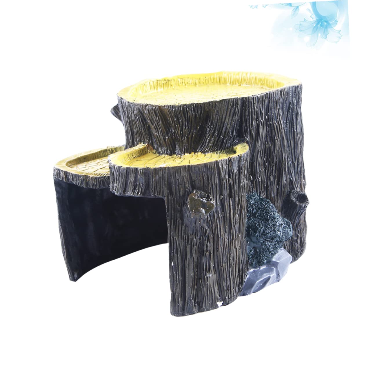 Nascondiglio in Resina per Rettili e Acquario, Mini Ceppo 1 Pezzo | Decorazione per Terrario e Acquario, Rifugio per Gamberi o Pesci, Ornamento Simulato