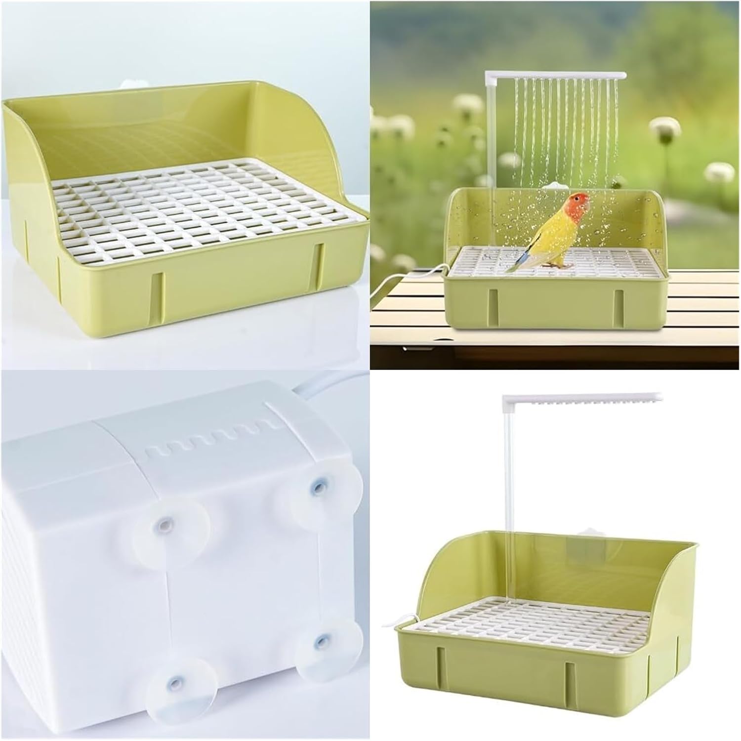 Automatic Bird Bath Tub with Pump for Parrots - Circulating Water Bath for Budgies, Cockatiels & Lovebirds