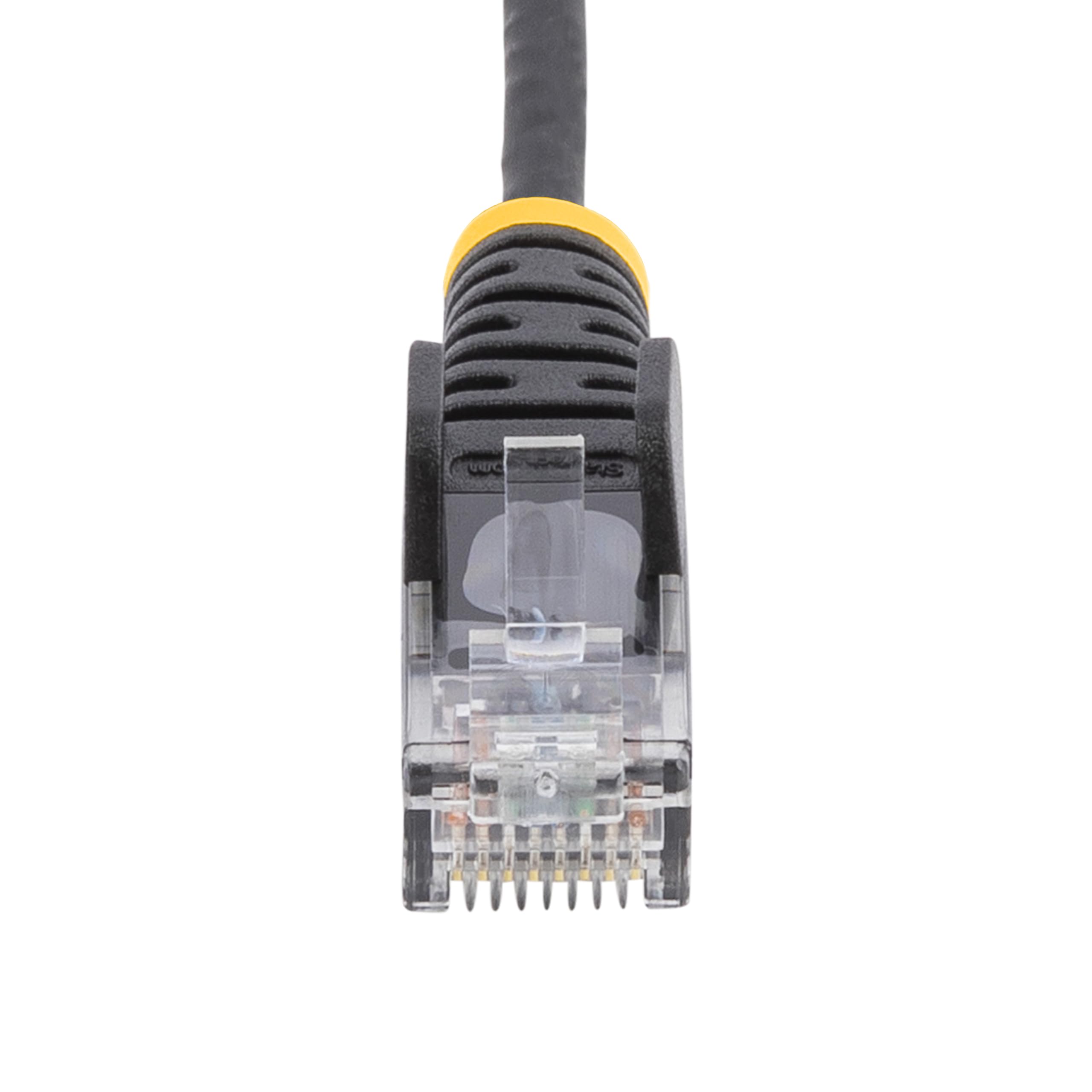 StarTech Cavo Ethernet CAT6 Slim da 25 cm Nero, Confezione da 10, Snagless RJ45 LSZH, Cavo Patch di Rete Sottile 28AWG in Rame Puro