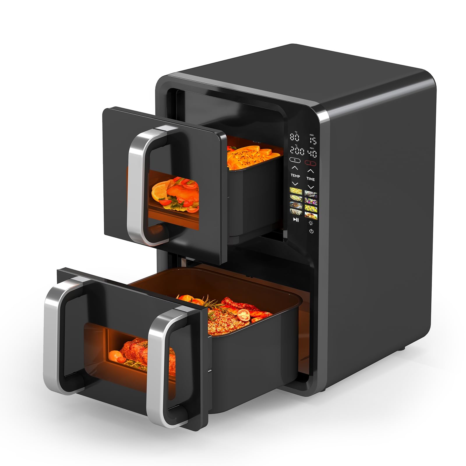 eklipt 12L Dual Air Fryer, Double Stack Air Fryer with Viewing Window