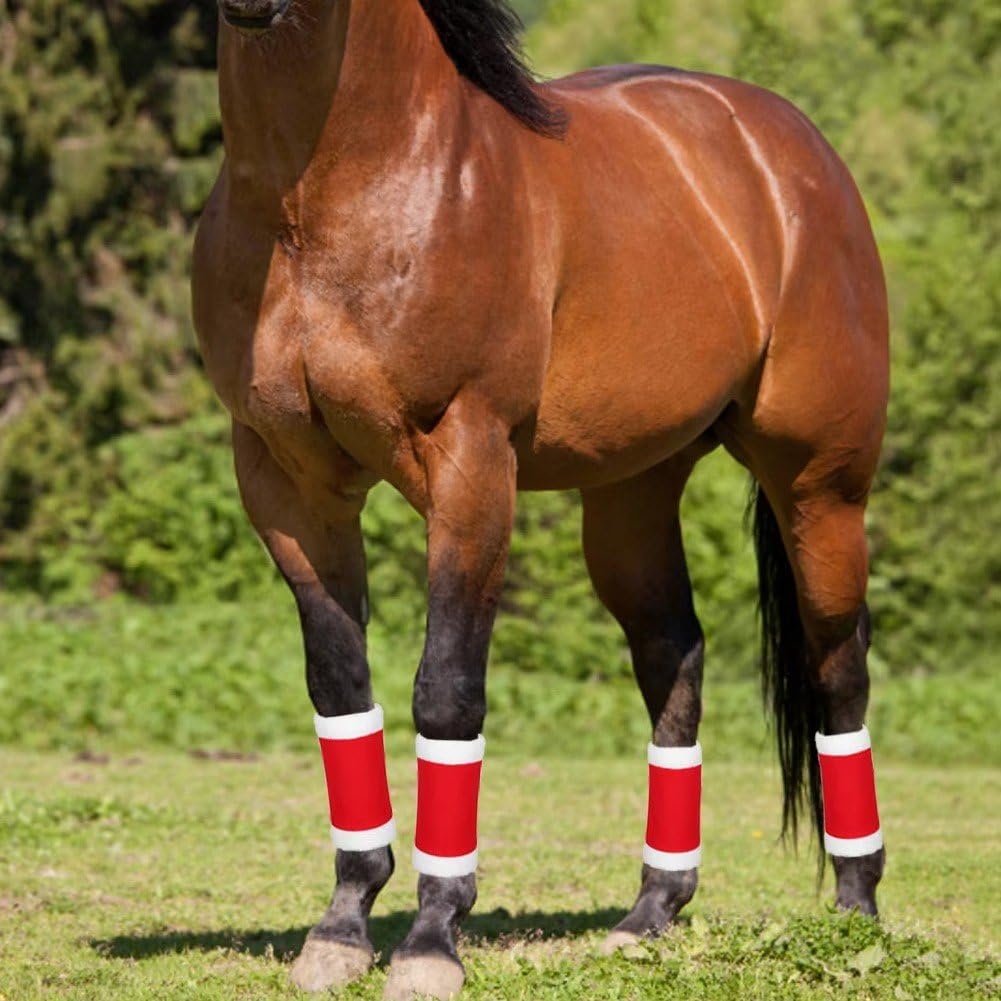 Coprigambe per Cavallo a Tema Natalizio, Accessori per Costume di Babbo Natale, Set Completo per Decorazioni Natalizie per