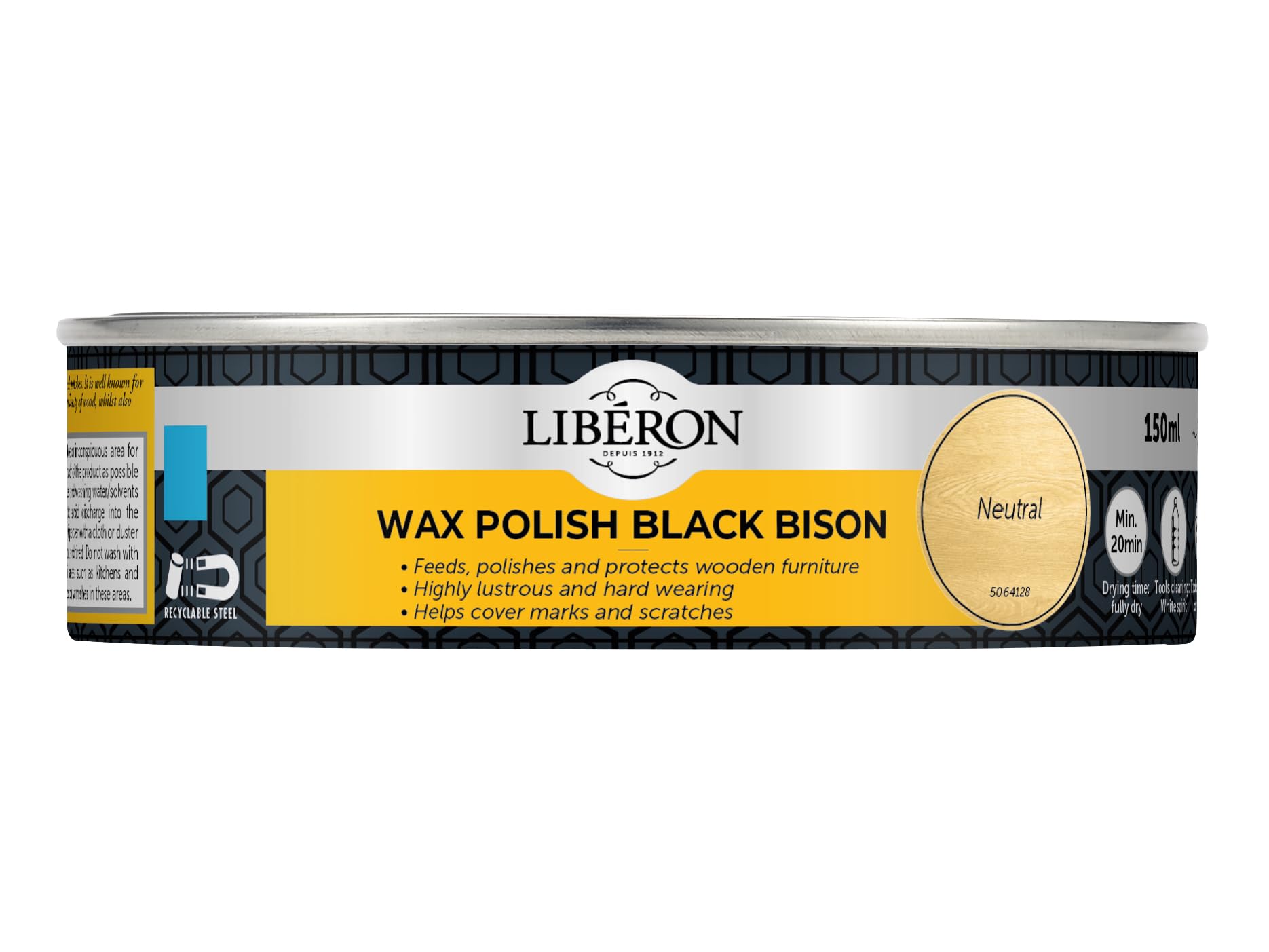 Liberon Wax Polish Black Bison Paste Neutral 150ml