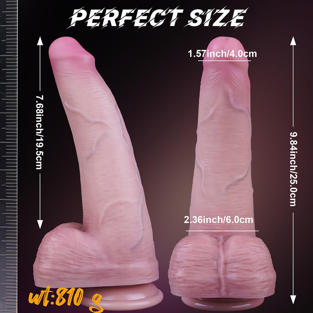 25cm Groß Realistischer Dildo XXL Anal Dildo Sexspielzeug Dicker Dildo mit starkem Saugnapf Analdildo Perfekt Echte Adern Und Erhabene Hoden Echte Penisnachbildung Analstimulation Erotik Sex Toy