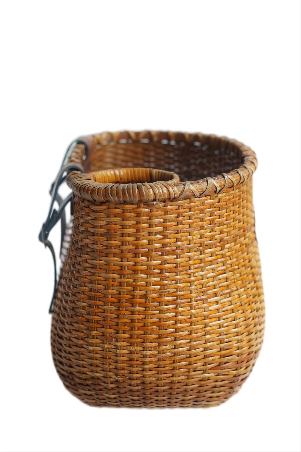 Cesta de bicicleta para mujer, crucero de playa o scooter, cestas de mimbre originales con portavasos integrado para manillar delantero, estilo clásico vintage, hecho a mano de mimbre natural de ratán