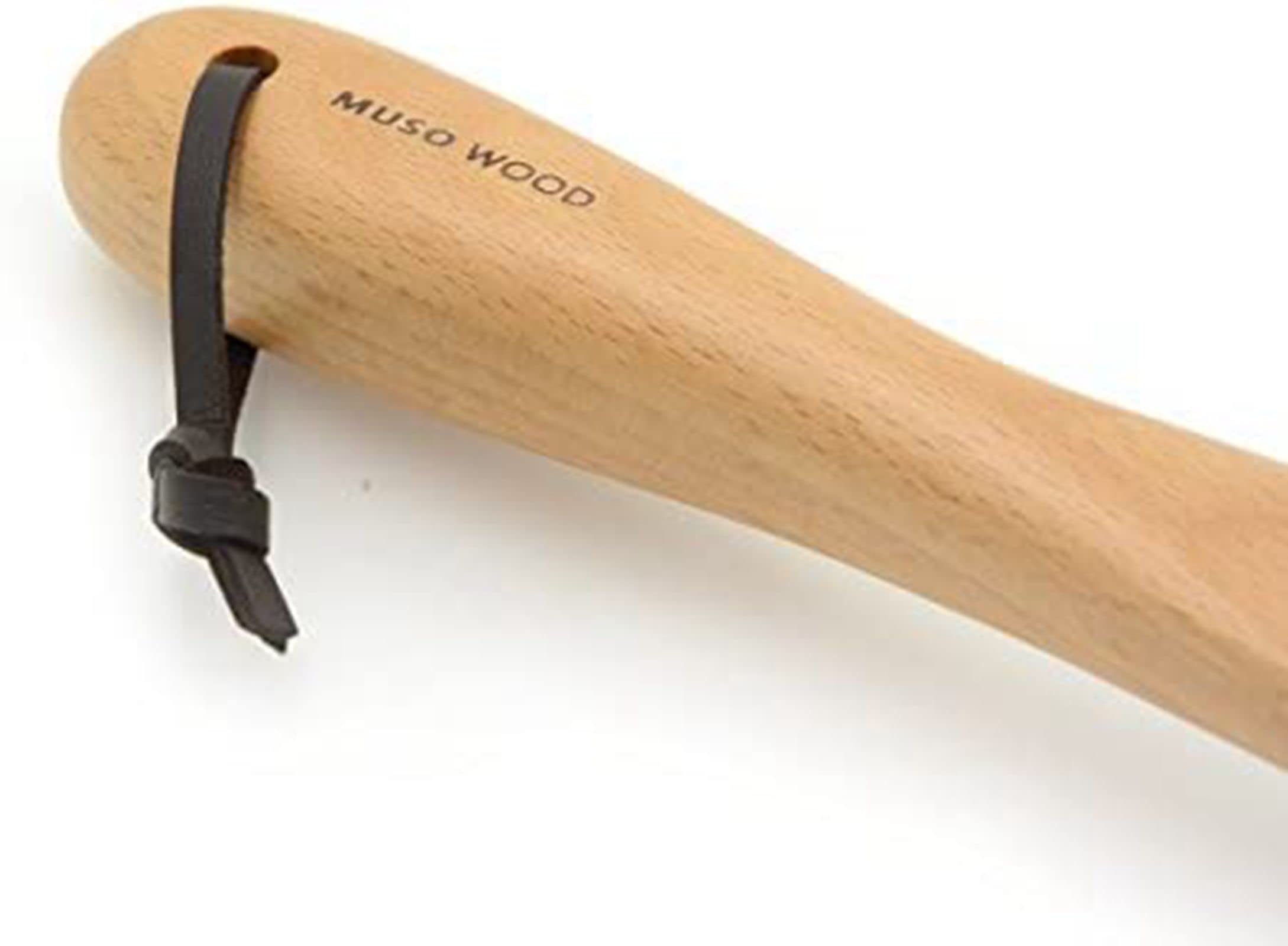Relaxdays schoenlepel bamboe, robuust en stabiel, kan opgehangen worden, schoenhulp, thuis of onderweg, 24 cm, natuur