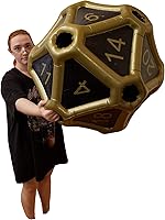 Vista 1 de Black Bazaar Dados grandes D20 inflables extra grandes gigantes para juegos DND RPG de mesa Juego de rol Calabozos y dragones