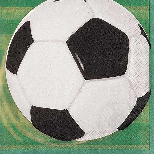 Unique Industries Soccer Beverage Napkins 16ct, Multicolor, 0.38 x 5 x 5in, Paper