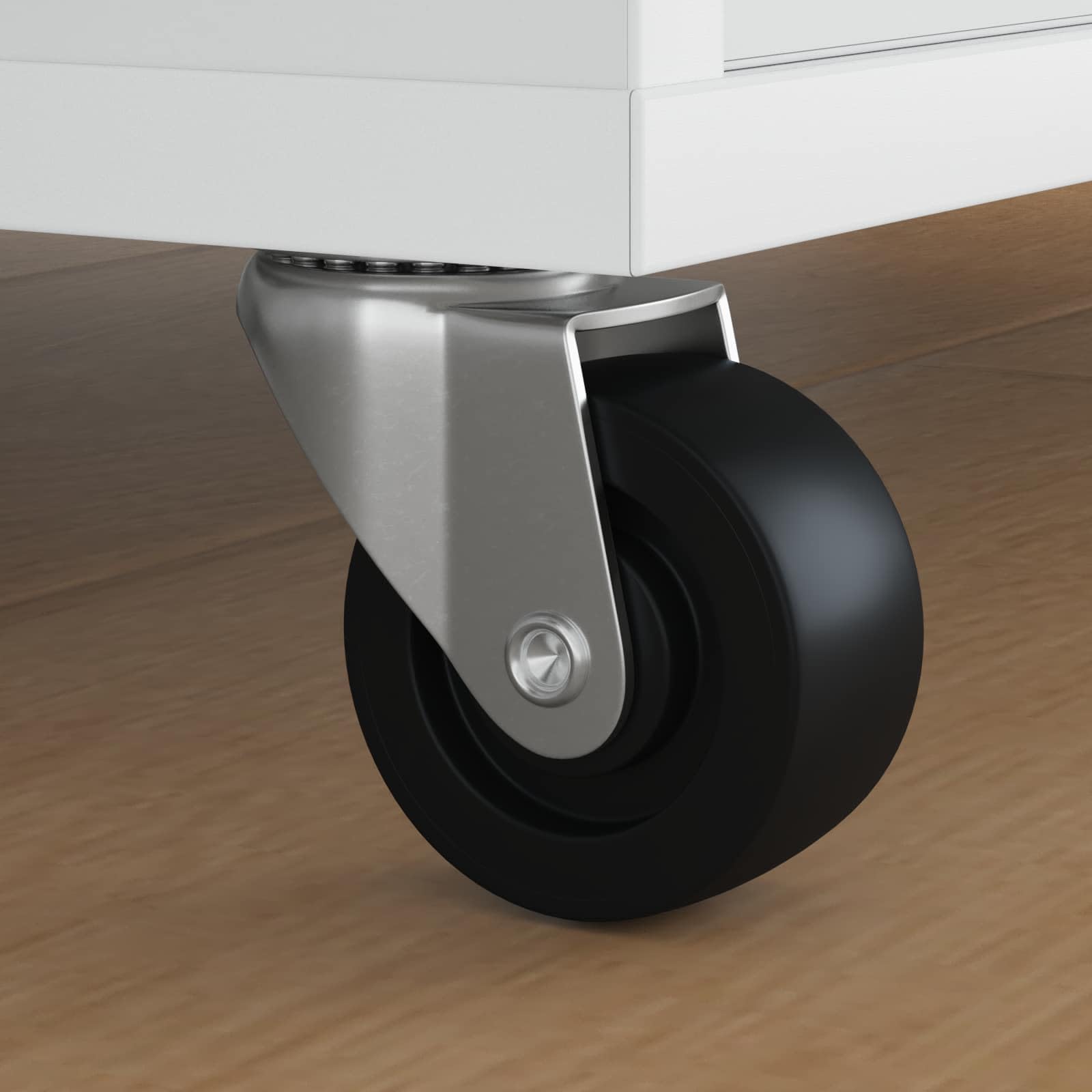 Drehrolle 12 Stück Silber 60 x 60 x 50 mm Eisen Nylon Lenkrolle Möbelrolle Transportrolle Bodenschonend Leise für Werkstattwagen und Schrankwagen