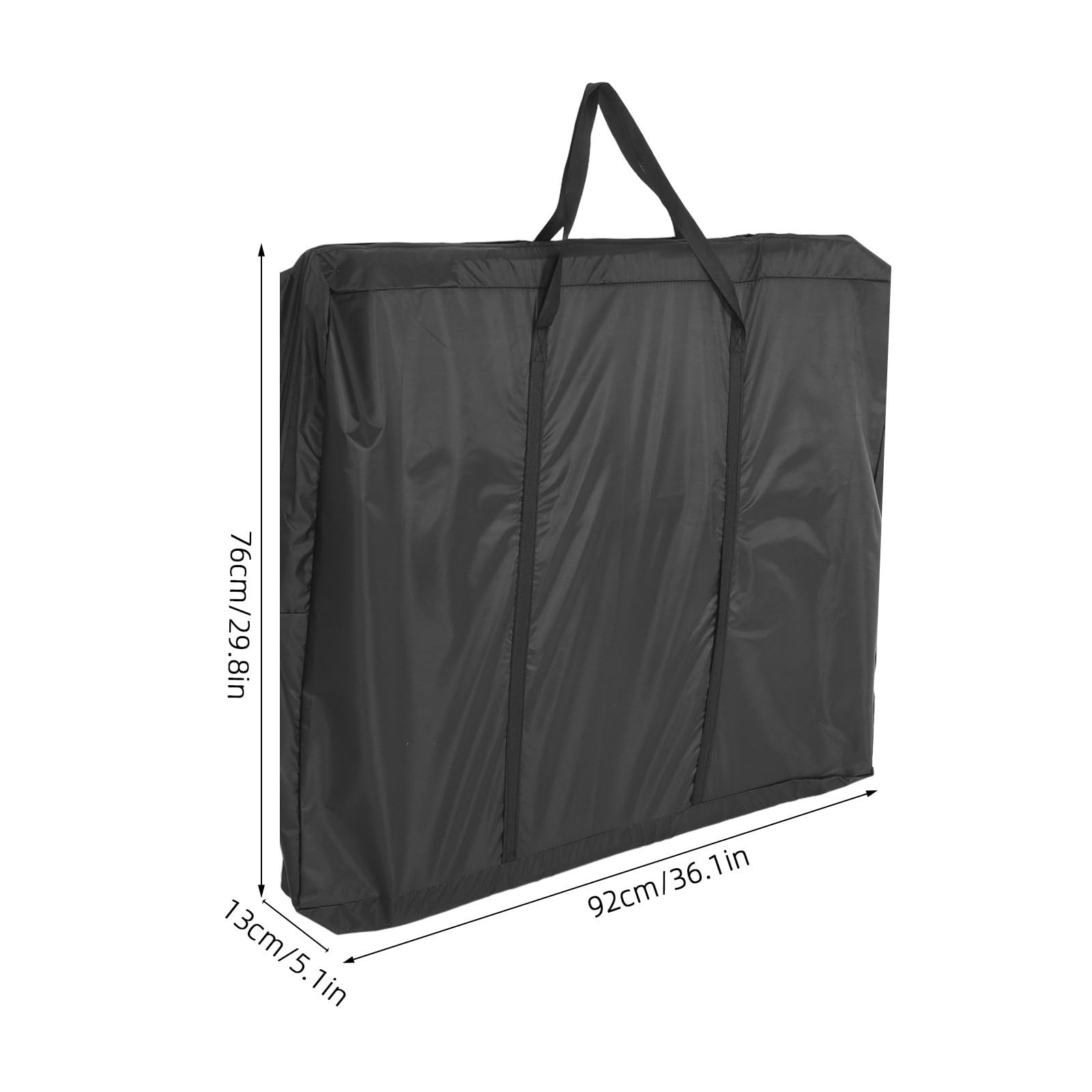 CALLARON Paquet de Rangement Pliable pour Table Pliante en Tissu Oxford Noir, avec Fermeture Éclair Double et Bandoulière Confortable pour Transport et Stockage, Dimensions 92x13x80 Cm