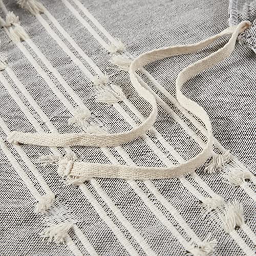 Image of INK+IVY Cotton Duvet Cover Queen Size - 100% Cotton Duvet Cover Set, Boho Bedding Set for All Seasons Farmhouse Bedding Duvet & Sets with 2 Pillowcase, Jacquard Stripes, Grey 3 Piece Full /Queen
