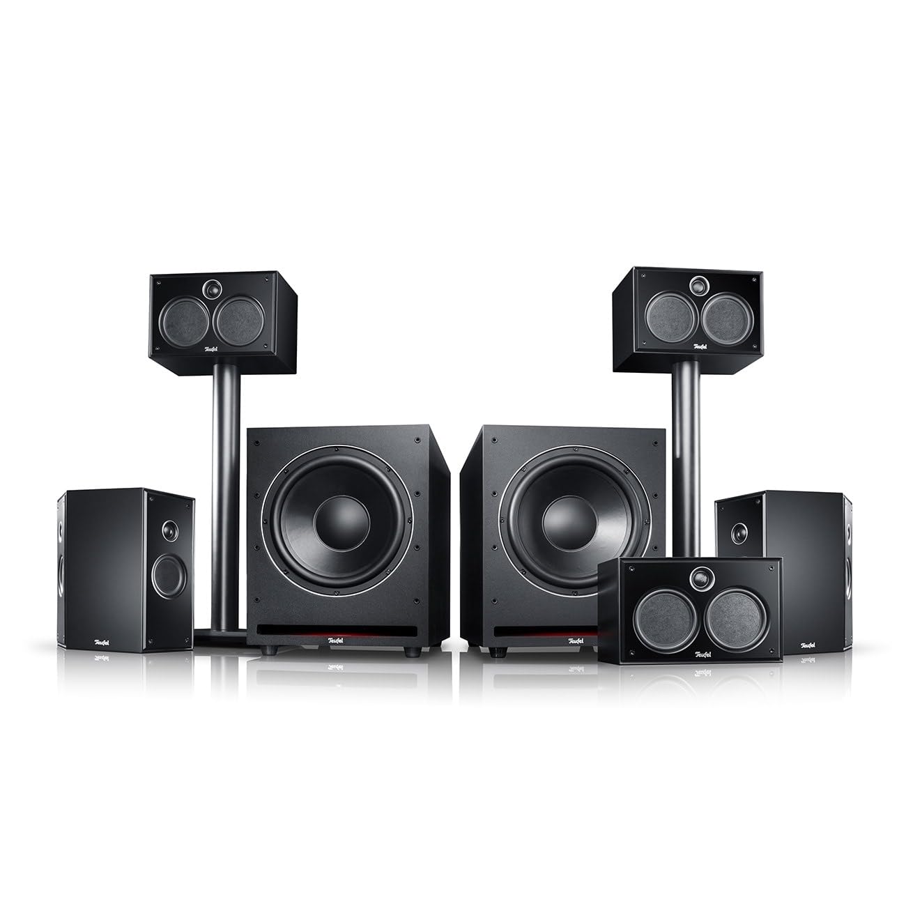 Teufel Sistema 6 THX 5.2 Set Home Cinema con Licenza THXSelect, Suono cinematografico e Riproduzione Musicale a Livello THX, 2 potenti subwoofer (Wireless Opzionale), ATM