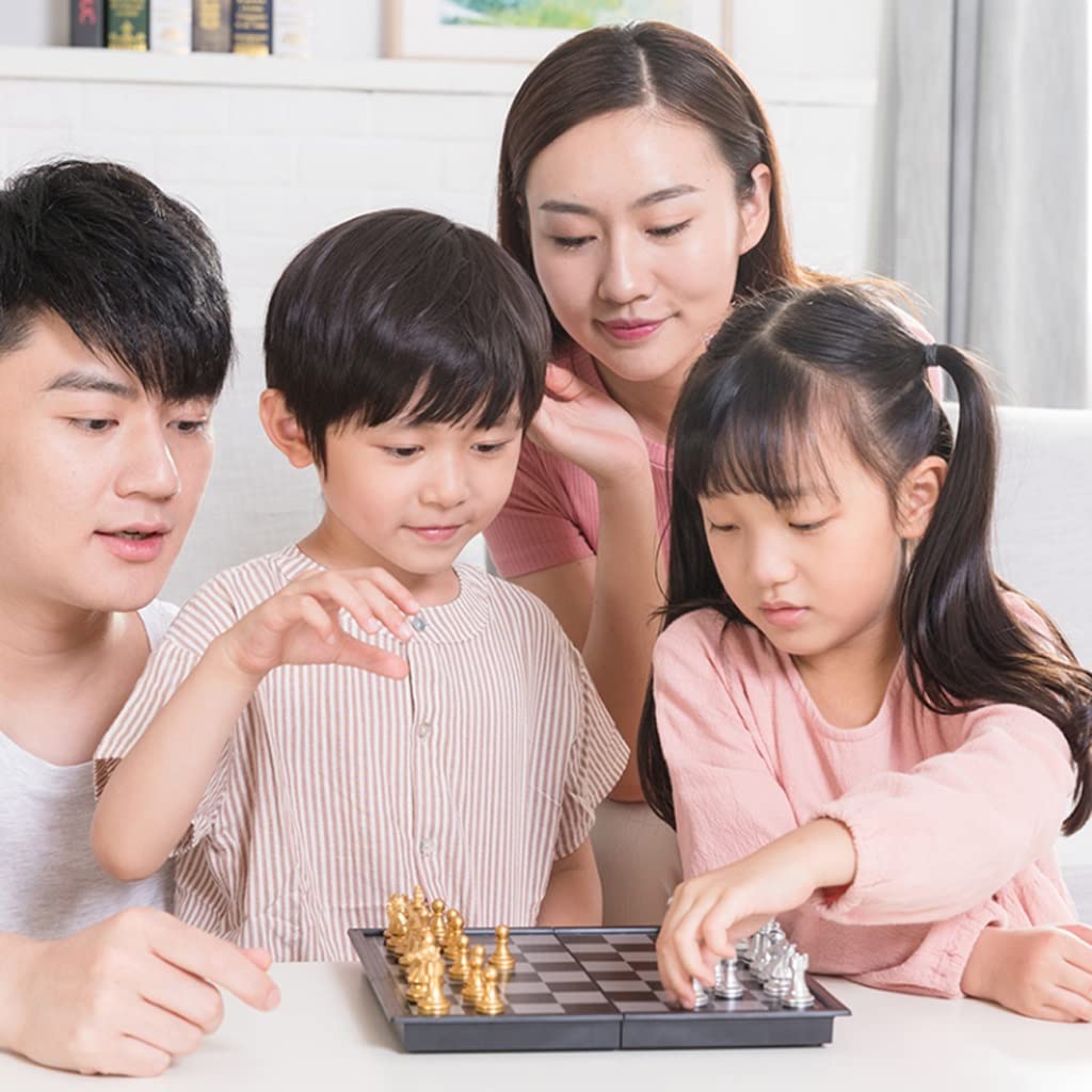 Reisespiele, Schach Magnetisches Schachspiel Holzschachspiel mit klappbarem Schachbrett(32cm)