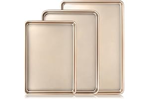 Baking Sheet Pan Set of 3, Non-stick Baking Pans for Oven