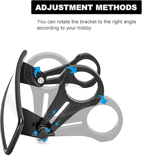 Miniatura 5 de Dasen Espejo retrovisor ancho, espejo convexo de 15 pulgadas con kit de abrazadera ajustable de 1.75 pulgadas, junta de goma de 1.5 pulgadas, barra