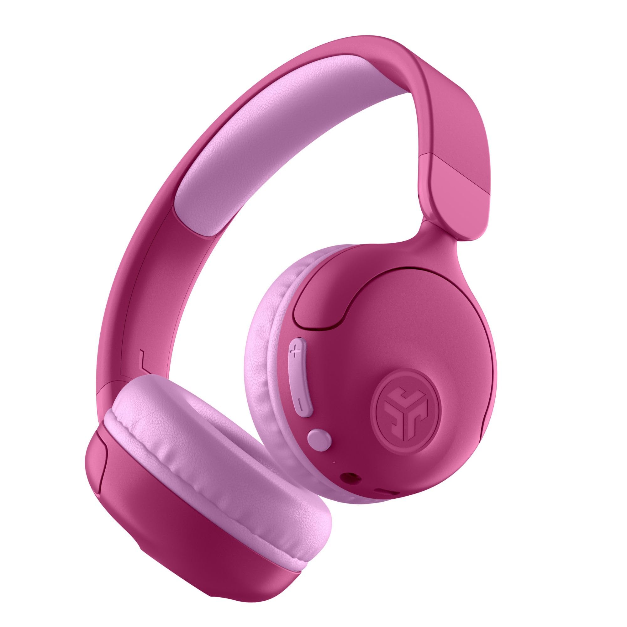 JLab JBuddies Pop Kids Headphones Wireless - 48H+ Playtime & Wired Mode, Volume Safe 85/95dB, Foldable Kids Bluetooth Headphones for Boys & Girls - Children's Earphones with Wireless Share Mode, Pink
