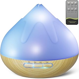 Dynooper 500ML Essential Oil Diffuser, Aromatherapy Diffusers with Remote Control, Humidifier with 14 Color Lights, 4 Timer Setting, Auto Shut-Off (Without Essential Oils)…