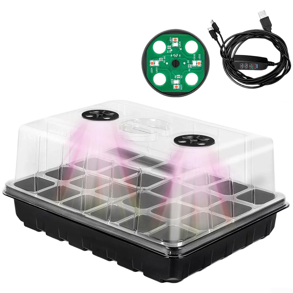 Boîte de propagation de plantes LED 24 trous avec minuterie
