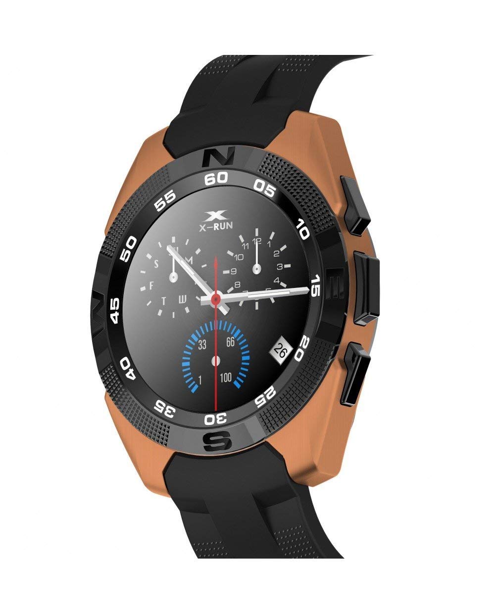 Bluetooth Smart Watch for Android and iOS with Heart Rate Monitor, Pedometer, App Management, Selfie Capture, Sleep Monitor, LCD Touch Screen, Comfortable Black