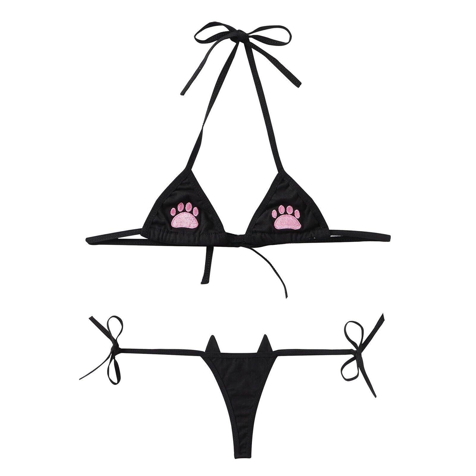 Sexy outfit Trójkątny zestaw bikini mikro-regulowany seksowny dwuczęściowy sznurowany strój kąpielowy