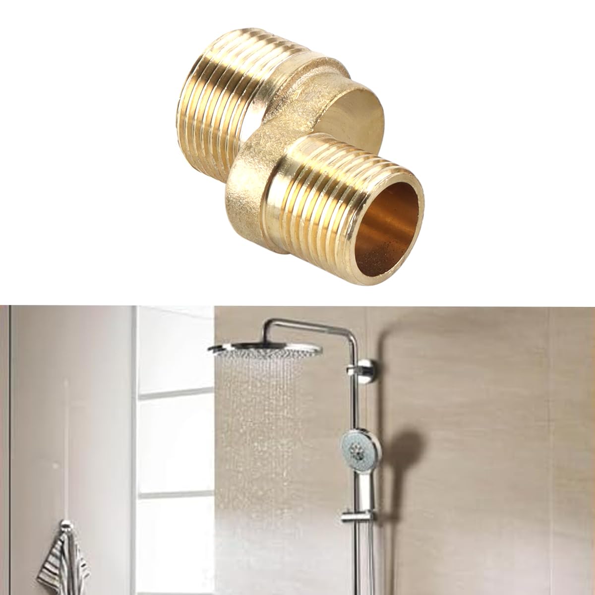 Adaptador De Grifo De Ducha (2 Unidades), Conector De Pared Flexible Para Roscas Externas De 1/2", Conexiones De 3/4", Accesorios De Baño Y Cocina
