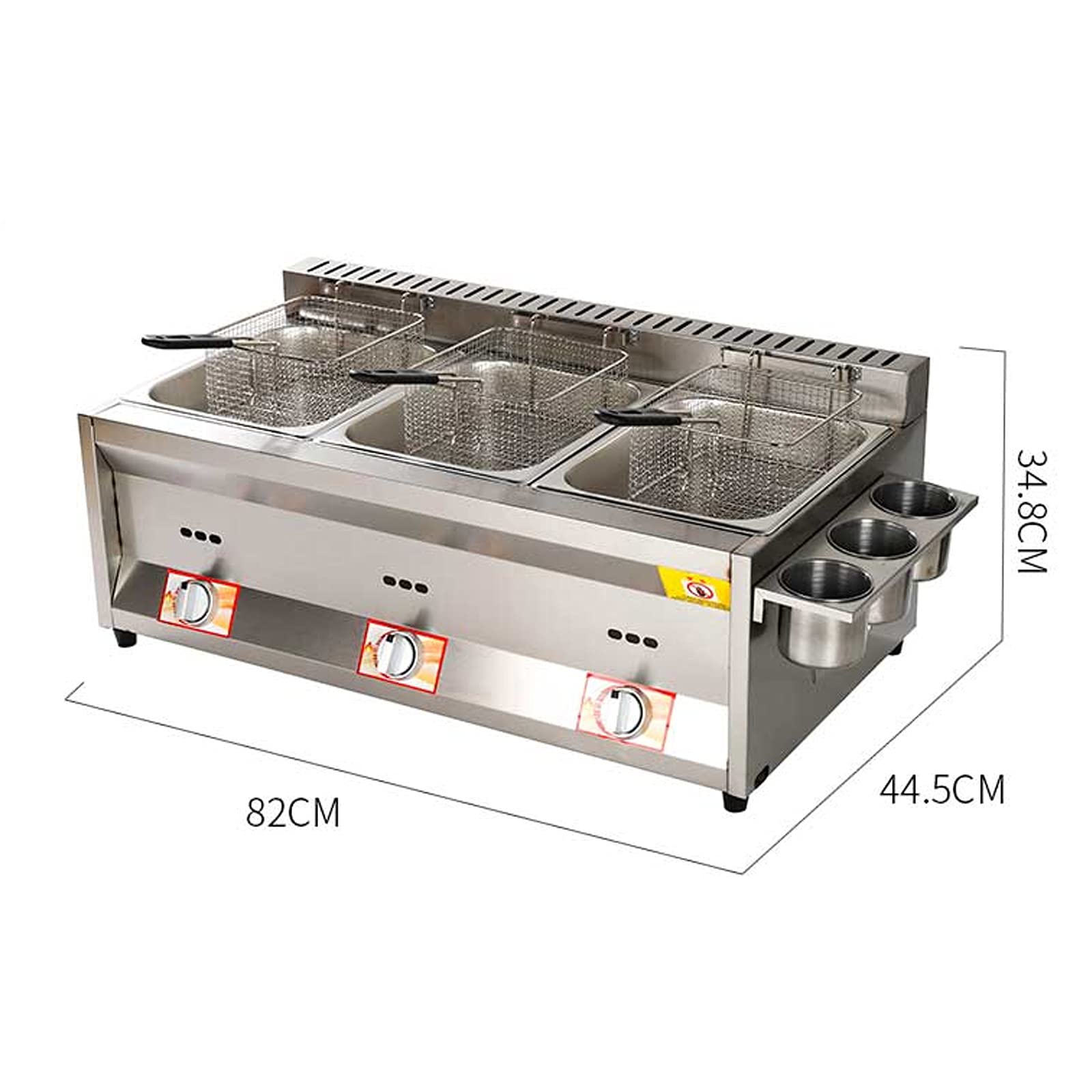 Deep Fryer Friggitrice a Gas da 22 Litri, da banco in Acciaio Inossidabile Leggero Commerciale, accensione Elettronica a impulsi Antiscivolo, Risparmio energetico, Facile da Pulire