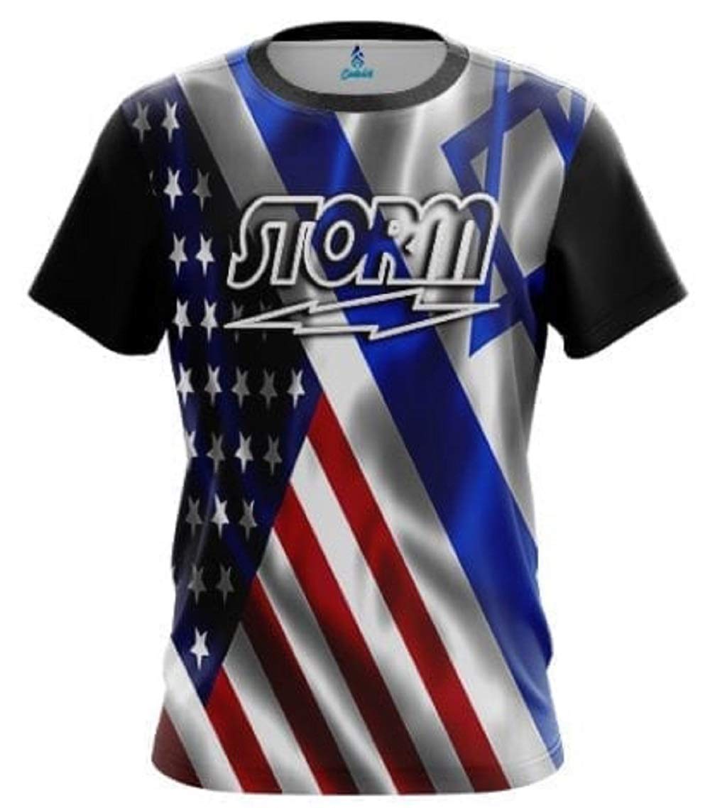 CoolWick Storm USA Israeli Flag Bowling Jersey (2X)
