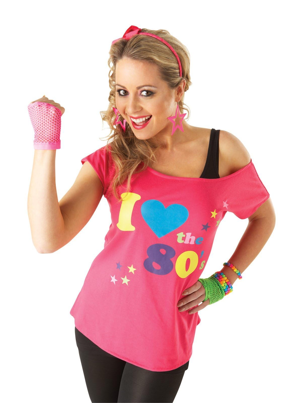 Rubies Official Adult's I Love The 80's T-Shirt Costume - Large Halloween โ image 1