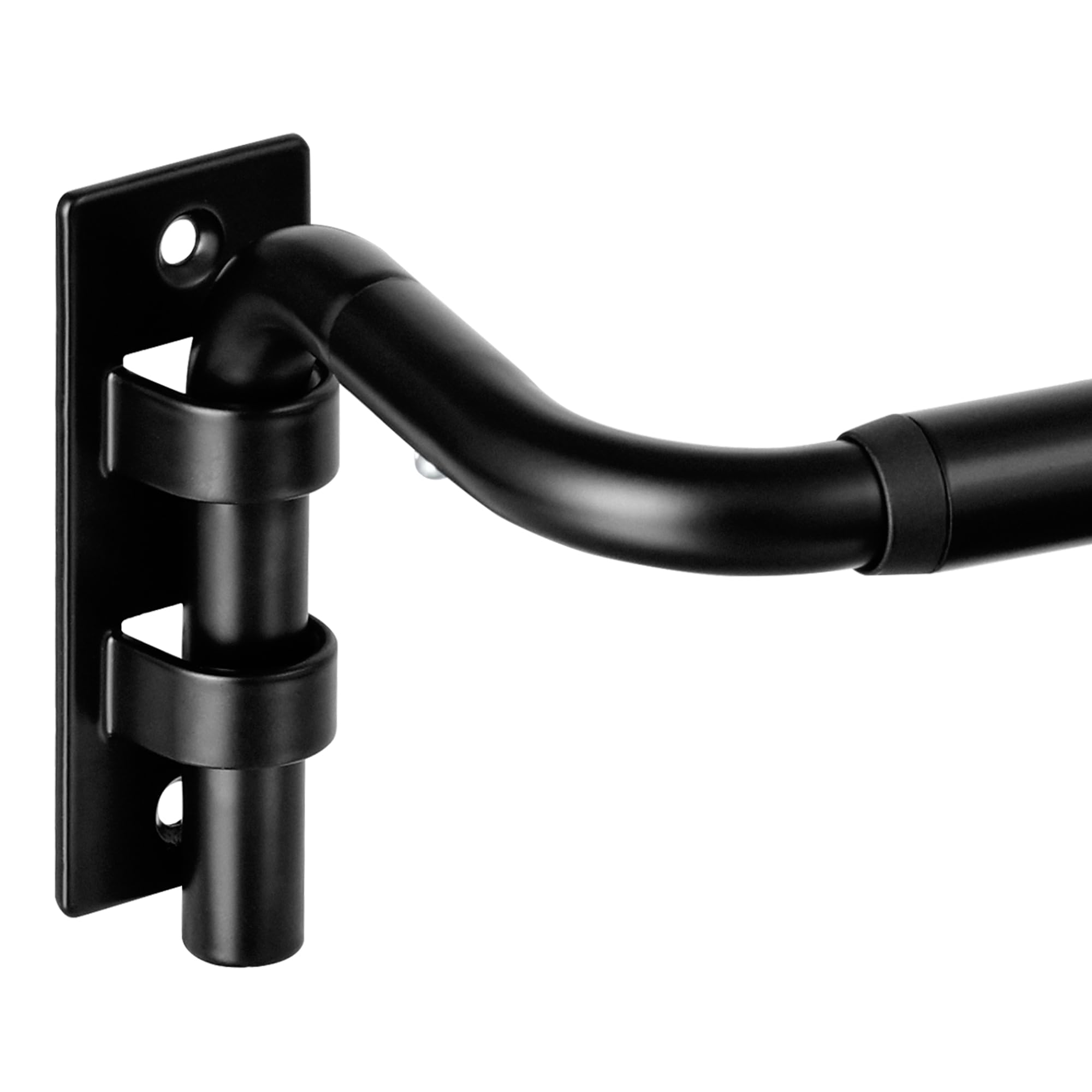 Photo 1 of ENJOYBASICS Blackout Curtain rod for windows 30 to 144, Adjustable Wrap Around Curtain Rods for Bedroom, Living Room, Matte Black