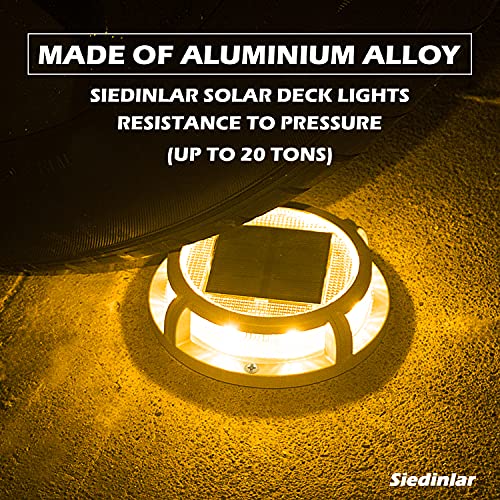 SIEDiNLAR Solar Deck Lights Outdoor 2 Modes 16 LEDs Driveway Markers Dock Light Solar Powered Waterproof for Ground Step Pathway Walkway Stair Garden Road Yard 4 Pack (Cool White/Warm White) by SIEDiNLAR - Image 6
