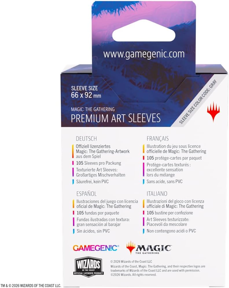 Gamegenic Magic: The Gathering Lorwyn Eclipsed Premium Art Sleeves - High Perfect Morcant Design, 105 Textured Matte Sleeves, Smooth Shuffle & Card Protection, Full-Color, Acid-Free, PVC-Free