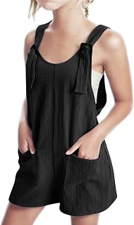 Pantalones de trabajo ligeros y deportivos, enterizos cortos para niñas, overoles de verano sin mangas, peto liso