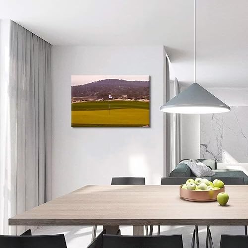 Vista 80 de chenchenArt Arte de pared de campo de golf de Estados Unidos, TPC, Sawgrass Golf Course, impresiones en lienzo, decoración de pared de golf para Rojo