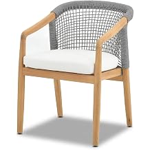 OTSUN Outdoor Patio Chairs, Teak Frame with Finish Woven Rope Armchairs Weather Resistant Outdoor Furniture Chairs for Lawn Backyard Porch